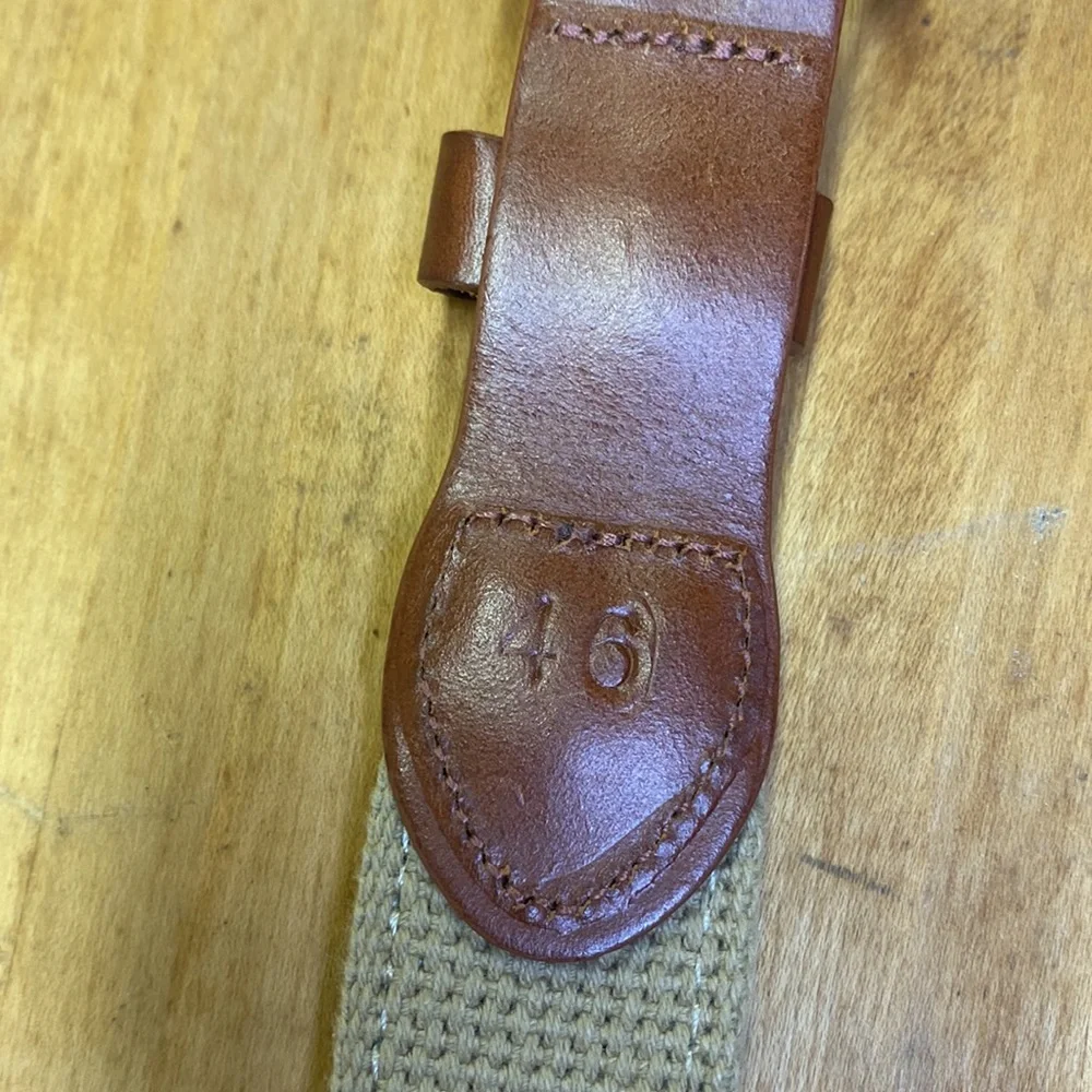 Man made leather belt embroidered fishing sailing canvass EUC 46 yacht core
